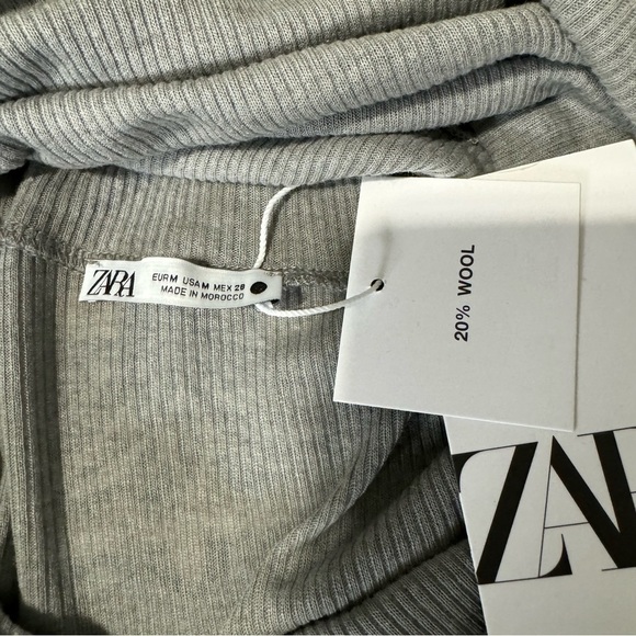 Zara Women Gray Long Sleeves Turtleneck Wool Blend Cozy Pull Over Top Sz M - Picture 13 of 14